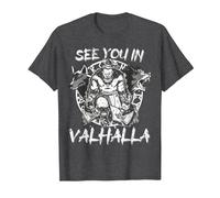 See You in Valhalla Wolves Odins Viking Men Ravens T-Shirt, Men, Dark Heather Grey, Medium