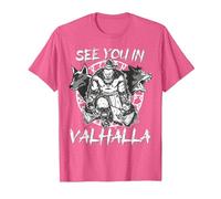 See You in Valhalla Wolves Odins Viking Men Ravens T-Shirt, Men, Pink Heather, Medium