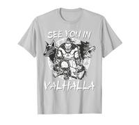 See You in Valhalla Wolves Odins Viking Men Ravens T-Shirt, Men, Silver Grey, 3X-Large