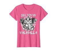See You in Valhalla Wolves Odins Viking Men Ravens T-Shirt, Women, Pink Heather, X-Large