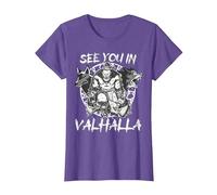 See You in Valhalla Wolves Odins Viking Men Ravens T-Shirt, Women, Purple Heather, Large