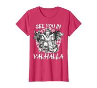 See You in Valhalla Wolves Odins Viking Men Ravens T-Shirt, Women, Red Heather, 3X-Large