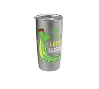 See You Later Alligator After A While Crocodile Fun Graphic Stainless Steel Insulated Tumbler