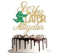 See You Later Alligator Cake Topper, Farewell Cake Decorations, We Will Miss You, Graduation Retirement Going Away Leaving Farewell Goodbye Party Decorations Glitter