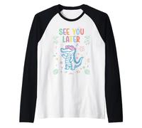 See You Later Alligator Cute Blue Crocodile Raglan Baseball Tee