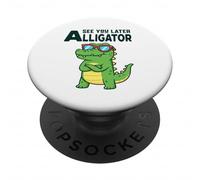 See You Later Alligator Funny Pun Gator Crocodile PopSockets Adhesive PopGrip