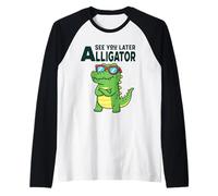 See You Later Alligator Funny Pun Gator Crocodile Raglan Baseball Tee