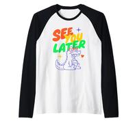 See You Later Alligator Summer Vacation Funny Schools Out Raglan Baseball Tee
