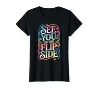 See You On The Flip Side Retro Goodbye Farewell - Value Graphic T-Shirt, Women, Black, L