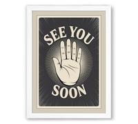 See You Soon Vintage Framed Wall Art Print A3 (42×29.7cm) White, Wall Decor for Living Room, Bedroom, Office & Home, Ready to Hang, Art Gift
