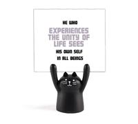 See Youself in Beings Blessing Quote Culture Memo Holder Cartoon Black Cat Stand Decoration