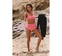 Seea Georgia High-Waisted Surf Bottoms at Free People in Pink Glow, Size: Medium - female