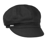 Seeberger Azalee Newsboy Cap Cotton (One Size - Black)