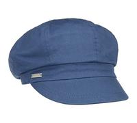 Seeberger Azalee Newsboy Cap Women - Cotton Summer with Peak, Lining Spring-Summer - One Size Blue