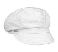 Seeberger Women's Newsboy Cap, Cotton, White (Newsboy-style, One Size: 56-60 cm, Lined)
