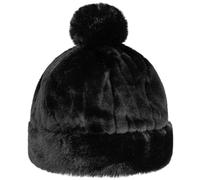 Seeberger Fake Fur Pompom Hat Winter Beanie Women´s (S (54-55 cm) - Black)