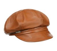 Seeberger Leather Newsboy Cap Women - Women´s Baker boy hat with Peak, Lining Autumn Summer Spring Winter All-Season