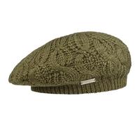 Seeberger Plain Knitted Basque Winter Basque Women's Basque Beret Hat with Lining Autumn Winter, olive, One Size