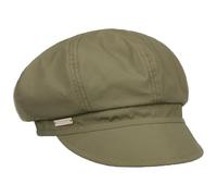 Seeberger Rainy Day Newsboy Cap Women - Baker boy hat Winter Summer with Peak, Lining Autumn Spring All-Season - One Size Olive