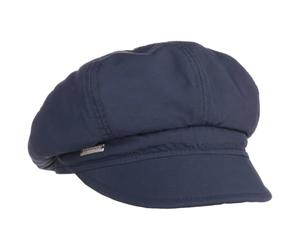 Seeberger Rainy Day Newsboy Cap Women - Baker boy hat Winter Summer with Peak, Lining Autumn Spring All-Season - One Size Navy