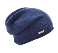 Seeberger Rolled Edge Cashmere Beanie Knit Long (One Size - Navy-Mottled)