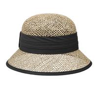 Seeberger Seagrass Straw Cloche Hat Sun Beach (One Size - Black)