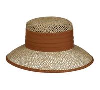 Seeberger Talea Beach Straw Hat Women - Summer Sun Hats with Grosgrain Band, Piping Spring-Summer - One Size Brown