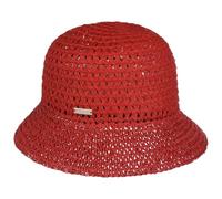 Seeberger Uni Crochet Straw Hat Women - Garden Sun Beach Spring-Summer Spring Summer - One Size red