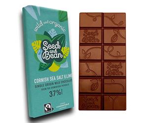 Seed and Bean Cornish Sea Salt & Lime Organic Milk Chocolate Bar (37% Cocoa) - 10 x 75g Bars