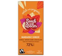 Seed and Bean Organic Extra Dark Chocolate Bar - Mandarin & Ginger - 75g