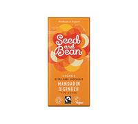 Seed and Bean - Organic Fairtrade Mandarin and Ginger Dark Chocolate - 85g (Case of 8)