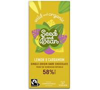 Seed and Bean Organic Fine Dark Chocolate Bar - Lemon & Cardamom - 75g