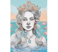 Seed Beading Graph Paper Notebook: A4 5x5 Square Grid Paper for Designing Bead Patterns, Mermaid theme cover