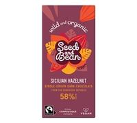 Seed&Bean 75g Dark 58% - Hazelnut Org & FT [Pack of 10]