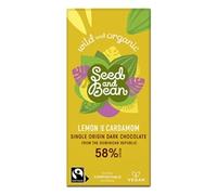 Seed&Bean 75g Dark 58% - Lemon & Cardamom Org & FT [Pack of 10]