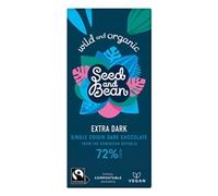 Seed&Bean 75g Dark 72% Fairtrade & Organic Bar [Pack of 10]