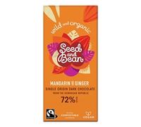 Seed&Bean 75g Extra Dark 72% - Mandarin & Ginger Org & FT [Pack of 10]