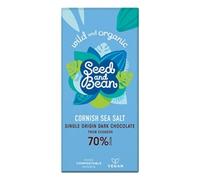 Seed&Bean 75g Extra Dark Bar 70% - Cornish Sea Salt [Pack of 10]