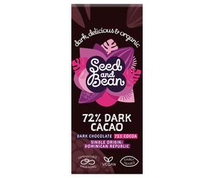 Seed & Bean | Organic Extra Dark Choc 72% Trinitario Bar | 5 x 75g