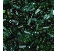 Seed Bugle E Bead Mix Assorted for Craft Jewellery 12 Colour Buy 20g Or 40g 921D, 04 Emerald Mint Dark Green, 40g