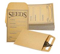 Seed Envelopes, Small Envelopes, Self Seal Pocket Envelope, Seed Packets Kraft Paper Coin Envelope Money Enveloped for Wages, Seeds, Coins, Beads or Stamps, 8x12cm, 50pcs