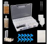 Seed Organizer Storage Box 3 Sizes 80 Boxes Gardening Seed Keeper Set with Label Stickers and Useful Accessories,Clear Bead Container for Nail Diamonds,Seeds,Art Craft Accessories(11.7*7.8in)