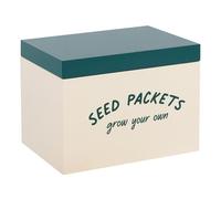 Stunning Green & White MDF Seed Packet Storage Box -13cm x 17cm (1 Pc.) - Stylish Box - Organize & Protect Your Seeds - Perfect for Garden Enthusiasts