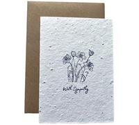 Seed Paper Sympathy Card - Handmade & Plantable - Recycled Condolences Card that Grows Flowers - For Memorial or Funeral (1)