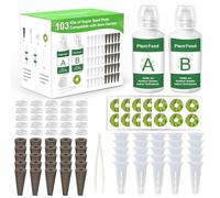 Seed Pods Kit Compatible with Aerogarden,Grow Anything Kit Include 25pcs Grow Sponges,25pcs Grow Baskets,25pcs Labels, 25pcs Grow Domes, 1 Tweezers and 1 Set of A&B Solid nutrients