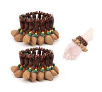 Seed Rattle Bracelet 2Pcs Nut Shell Bracelet Handbell Drum Percussion