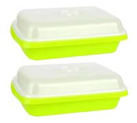 Seed Sprouter Tray, 2Pcs Microgreens Growing Kit with Lids, Plastic Sprouting Kit for Growing Microgreens Mung Beans Wheat Grass Hydroponics