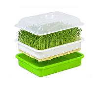 Seed Sprouter Tray,Seed Trays with Lids,Seed Sprouter,Green Sprouts Plate,Wheatgrass Seeds,Sprouter,Soilless Bean Sprout Grower Seedlings Germination Tray Sprouting Kit with Lid for Garden Home Use