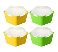 Seed Sprouter Tray with Cover Plastic Seedling Nursery Tray Soil-Free for Kitchen Garden Home Office 4 Pcs Sprouting Tray Sprouts Growing Tray Sprouts Growing Kit Germination Tray