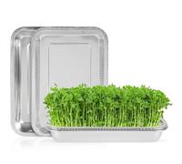 Seed Sprouting Tray Kit, Stainless Steel Sprouts Growing Trays, Soil-Free Cultivation Germination Tray, Healthy Wheatgrass Grower Sprouting Container Kit Nursery Tray for Indoor Plant Seedlings
